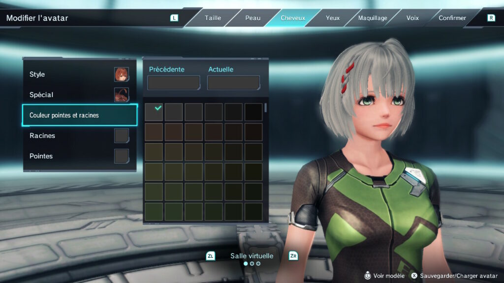 Bildschirm zur Charaktererstellung in Xenoblade Chronicles X Definitive Edition Nintendo Switch mit Anpassungsoptionen Bildschirm zur Charaktererstellung in Xenoblade Chronicles X Definitive Edition Nintendo Switch mit Anpassungsoptionen