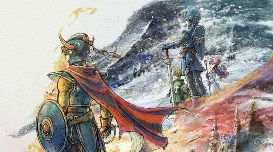 Dragon Quest I & II HD-2D Remake Landschaft mit den Charakteren