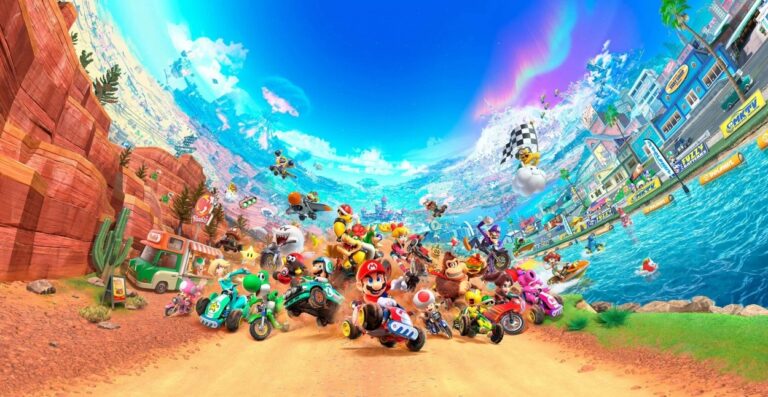 Mario Kart World Charaktere mit Racing Wheels für Mario Kart World Racing Whelen Vergleich