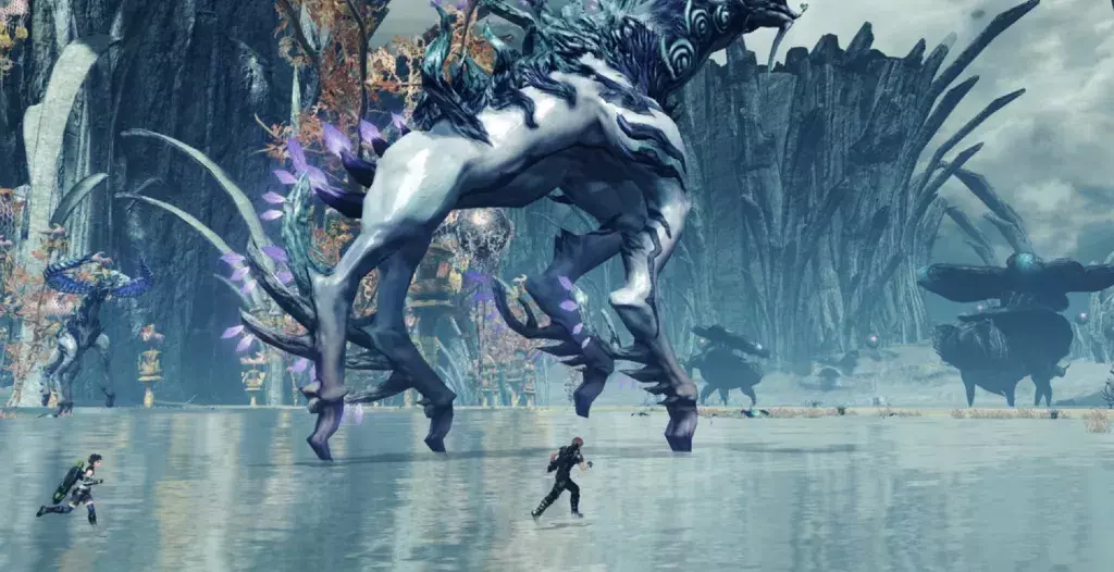 Massive außerirdische Kreatur in der Welt von Xenoblade Chronicles X Definitive Edition Nintendo Switch Massive außerirdische Kreatur in der Welt von Xenoblade Chronicles X Definitive Edition Nintendo Switch
